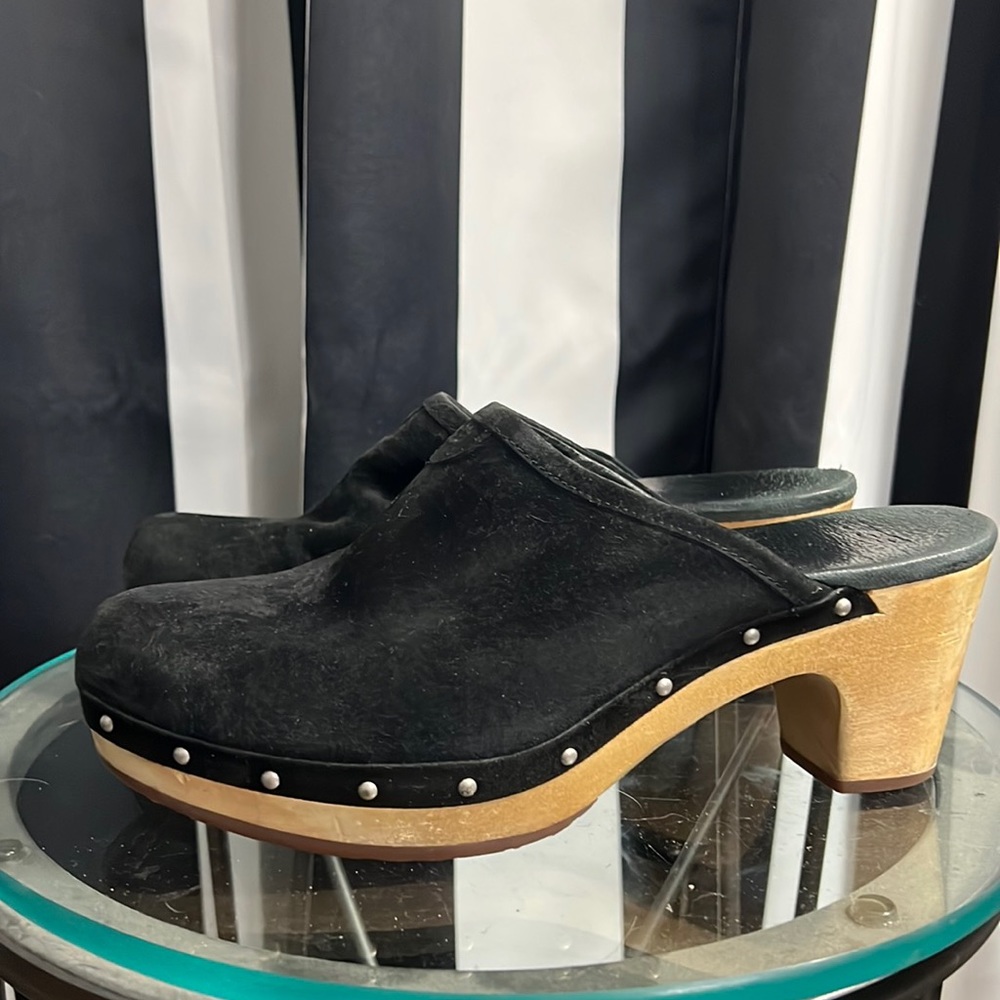 UGG Black Suede Clogs